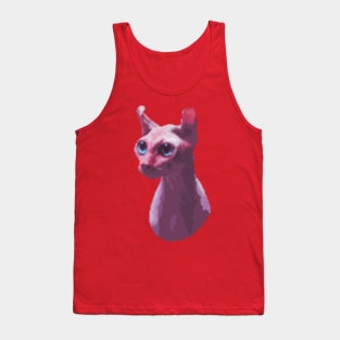 purple sphynx cat head pixel art Tank Top